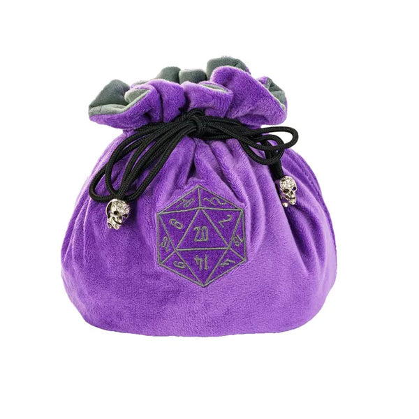 Multi-pocket d20 Dice Bag - Purple & Grey