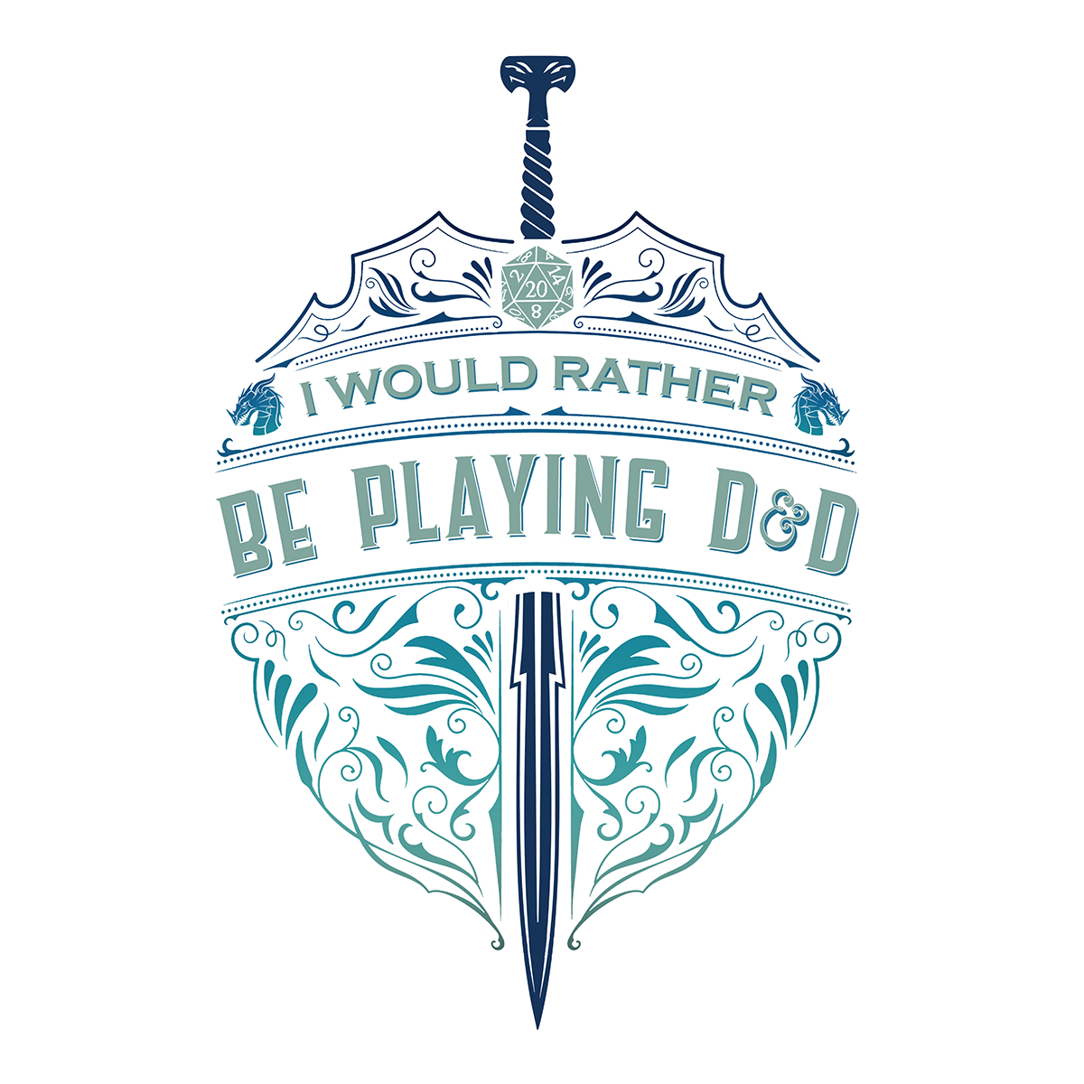 I would Rather Be Playing D&D Sticker