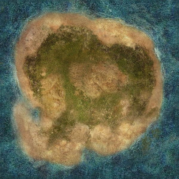 Carte de bataille double face île/océan 1" carrés - 24x36"